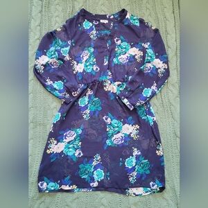Old Navy Sheer Navy Floral Dress